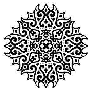beautiful monochrome tribal tattoo illustration with abstract black cosmic pattern isolated 76645 628 -