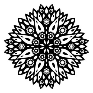 beautiful monochrome tribal tattoo illustration with abstract black floral single pattern isolated 76645 615 -