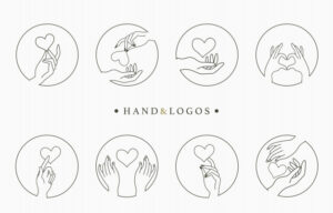 beauty occult logo collection with hand heart 72039 450 -