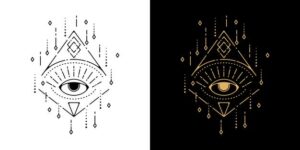 eye with ornament geometric tattoo monoline design 167266 439 -