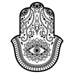 hamsa hand drawn symbol with flower 174889 313 -