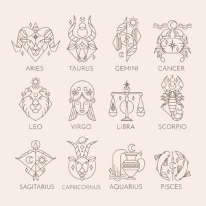 linear flat zodiac sign collection 52683 64335 -