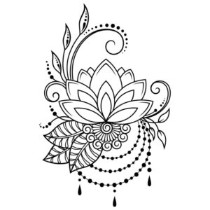 lotus mehndi flower decoration oriental indian style doodle ornament outline hand draw illustration 174889 225 -
