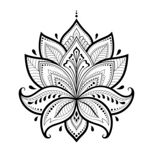 lotus mehndi flower pattern henna drawing tattoo decoration oriental indian style doodle ornament outline hand draw 174889 68 -