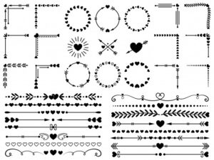love ornaments wedding hearts ornamental decorative heart border inlove frame ornament elements set 102902 905 -