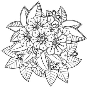 mehndi flower decorative ornament ethnic oriental style doodle ornament outline hand draw 187069 4681 -