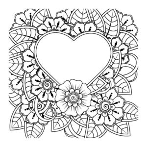 mehndi flower with frame shape heart henna mehndi tattoo decoration 187069 4784 -