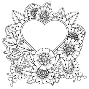 mehndi flower with frame shape heart henna mehndi tattoo decoration 187069 4790 -
