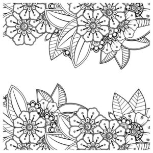 outline square flower pattern mehndi style coloring book page 187069 4676 -
