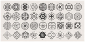 set hand drawn oriental elements black mandala asian traditional design 306782 10 -