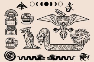 set mayan aztec patterns tribal decorative elements 107791 6593 -