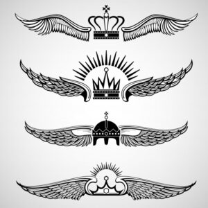 wings with crowns vector emblems set 53562 2177 -