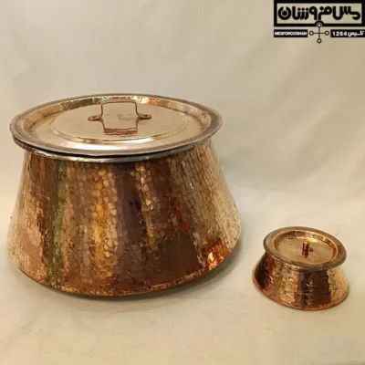 دیگچه مسی دستساز سایز 4 مدل غازان