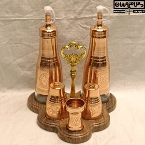سرویس پذیرایی مسی رو میزی مدل لیو نعنا