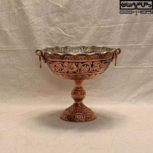 سرویس پذیرایی مسی قلمزنی مدل سعادت_ میوه خوری مسی جدید _ ظروف پذیرایی مسی _ عکس شکلات خوری مسی _ سرویس پذیرایی مسی قلمزنی