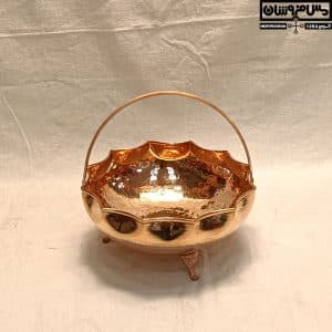 سرویس پذیرایی مسی مدل خواجو _ ظروف پذیرایی مدرن مسی _ سبد میوه و شیرنی خوردی _ شکلات خوری شیک