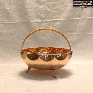 سرویس پذیرایی مسی مدل خواجو _ ظروف پذیرایی مدرن مسی _ سبد میوه و شیرنی خوردی _ شکلات خوری شیک
