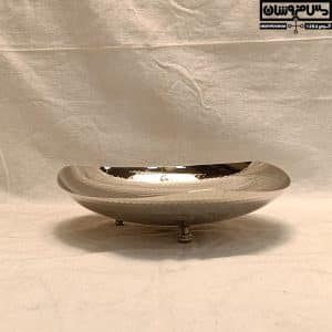 شیرینی خوری مسی 3 پایه کوتاه آبکاری کروم مدل بی نهایت_ شیرینی خوری مسی جدید _ ظروف پذیرایی مسی آبکاری کروم _ عکس شیرینی خوری مسی _ سرویس پذیرایی مسی پایه کوتاه_ شیرینی خوری مسی شیک