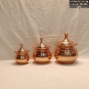 سرویس پذیرایی مسی خمره ای در دار بدون پایه مدل مهیاران _ خرید قندان مسی _ قیمت قندان مسی_ قندان مسی جدید _ قندان مسی کروم _ قندان مسی نانو _ شیرینی خوری مسی سفید