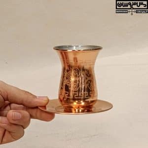 استکان نلبکی مسی طرحدار مدل چای