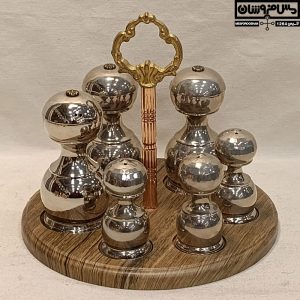 جا ادویه مسی آبکاری کروم مدل سماق