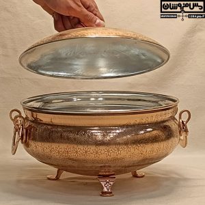 سوپ خوری مسی پایه دار طرحدار نانو | سایز 3 | مدل سمیعی