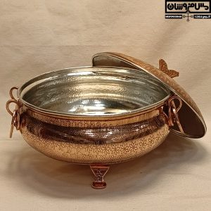 سوپ خوری مسی پایه دار طرحدار نانو | سایز 1 | مدل سمیعی