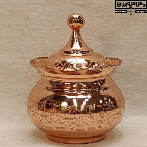 قندان مسی بدون پایه طرحدار نانو مدل بنفشه