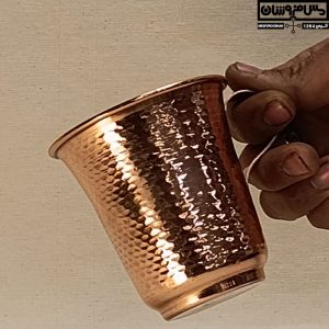 لیوان مسی دسته دار چکشی پله ای | 150cc | مدل زار