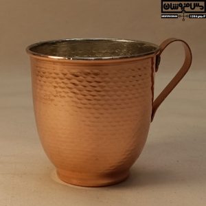 لیوان مسی اصل زنجان چکشی | لیوان مسی نانو پله ای دسته مسی | 200cc | مدل هیما