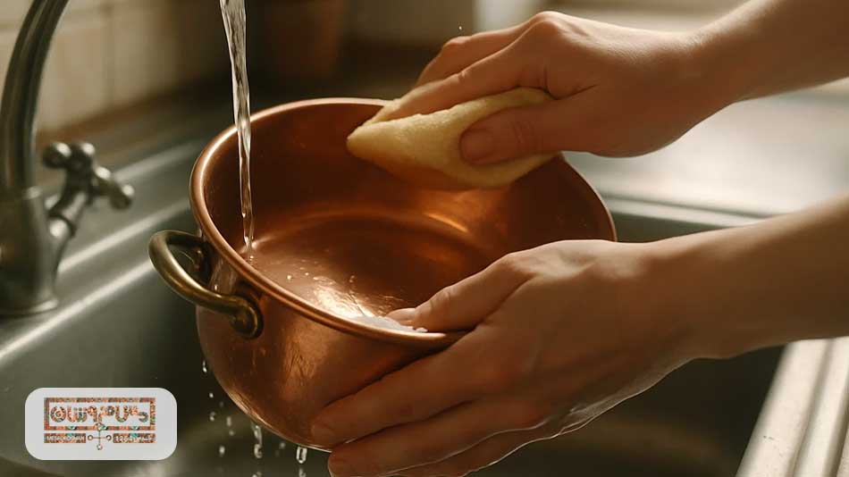 شستشوی ظروف مسی