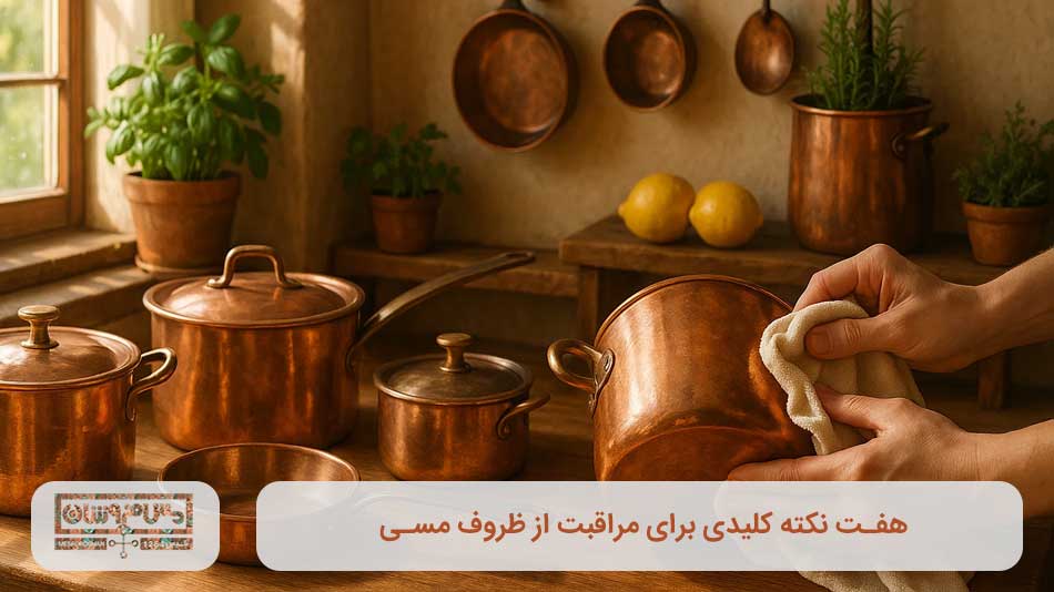 7 نکته کلیدی برای نگهداری از ظروف مسی