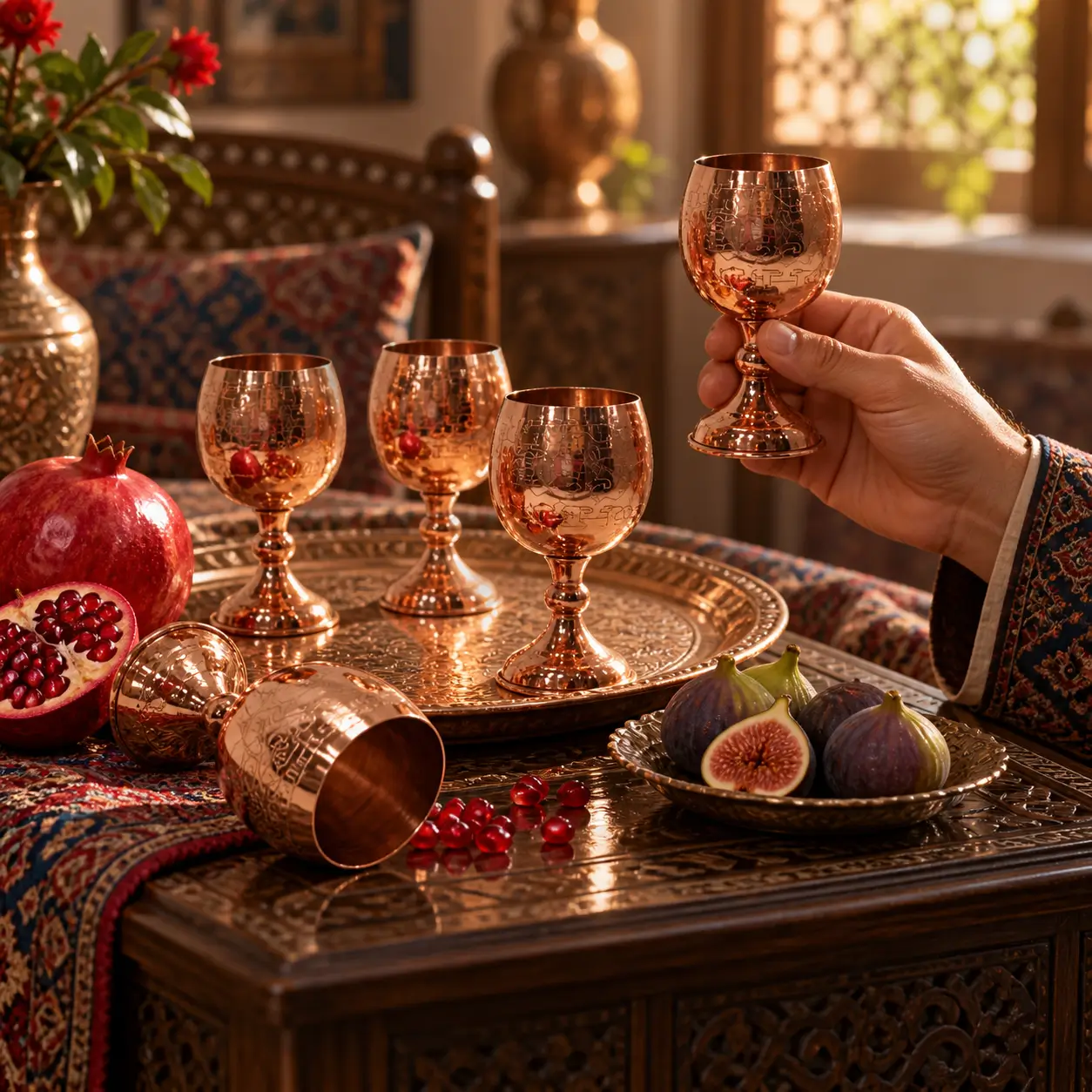 ست سه سایزی ظروف مسی پذیرایی زنجان؛ مزایای خرید ظروف پذیرایی مسی اصل با قیمت مناسب