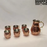 ست مسی پارچ و لیوان الماس تراش مدل قوشان