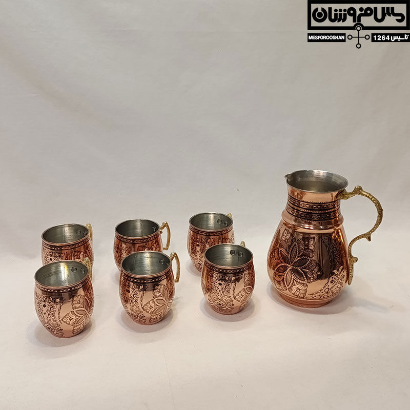 ست پارچ و لیوان مسی الماس تراش مدل قوشان (10) ست پارچ و لیوان مسی الماس تراش مدل قوشان 10 |