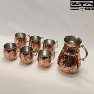 ست پارچ و لیوان مسی الماس تراش مدل پاگیس 14 |