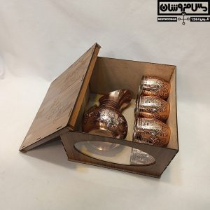 ست پارچ و گیلاس مسی الماس تراش مدل بوتار 11 |