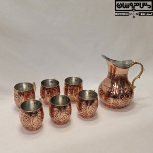 ست پارچ و گیلاس مسی الماس تراش مدل بوتار 5 |