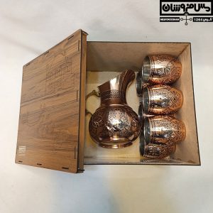 ست پارچ و گیلاس مسی الماس تراش مدل بوتار 6 |