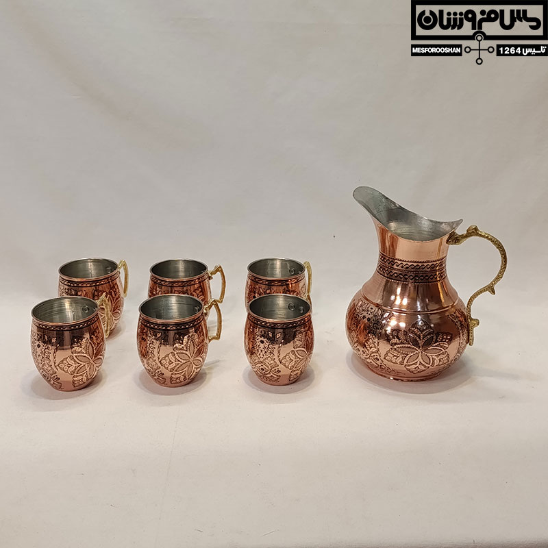 ست پارچ و گیلاس مسی الماس تراش مدل حوناز (16) ست پارچ و گیلاس مسی الماس تراش مدل حوناز 16 |