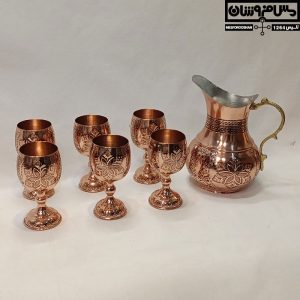 ست پارچ و گیلاس مسی الماس تراش مدل پاواینا 1 |