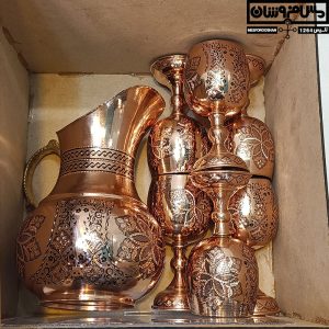 ست پارچ و گیلاس مسی الماس تراش مدل پاواینا 4 |