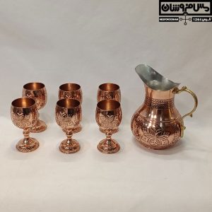 ست پارچ و گیلاس مسی الماس تراش مدل پاواینا 7 |