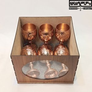 ست گیلاس مسی ۶ تایی الماس تراش مدل سرداش 23 |