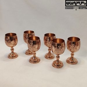 ست گیلاس مسی ۶ تایی الماس تراش مدل سرداش 5 |