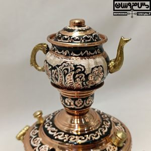 سماور سیسمونی مسی نقره کوب مدل مارجین 3 |