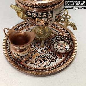 سماور سیسمونی مسی نقره کوب مدل مارجین 4 |