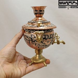 سماور سیسمونی مسی نقره کوب مدل مارجین 43 |