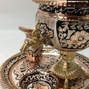 سماور سیسمونی مسی نقره کوب مدل مارجین 52 |