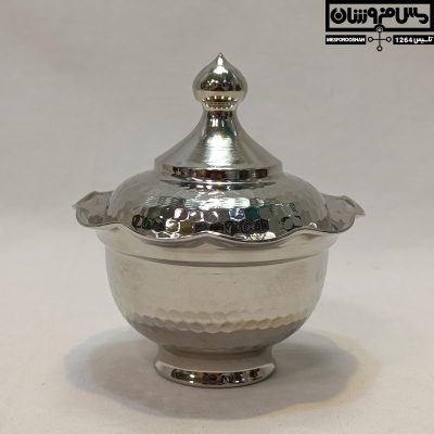 قندان مسی آبکاری کروم مدل صوران